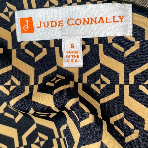 Jude Connally Bell Sleeve Navy Blue Tan Red Sheath Slip Tunic Dress - S - Picture 9 of 10